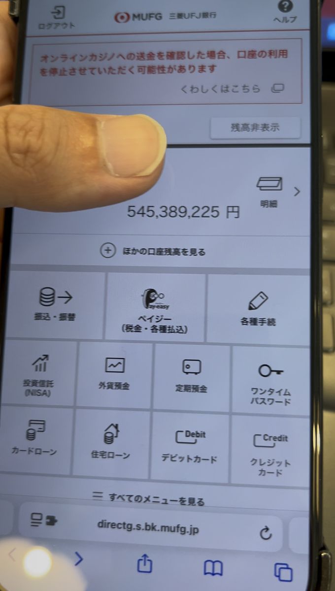 残高画面